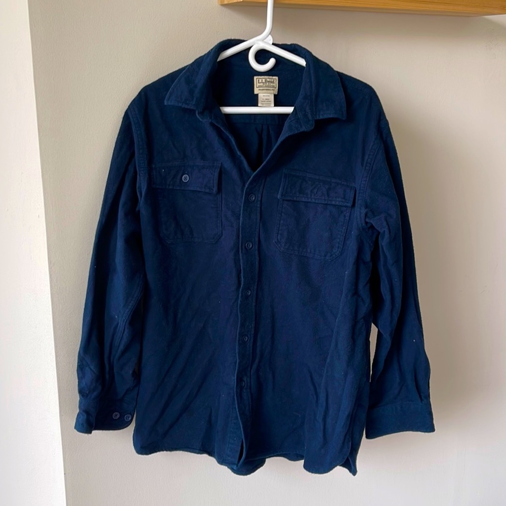 Navy L.L Bean flannel shirt. L